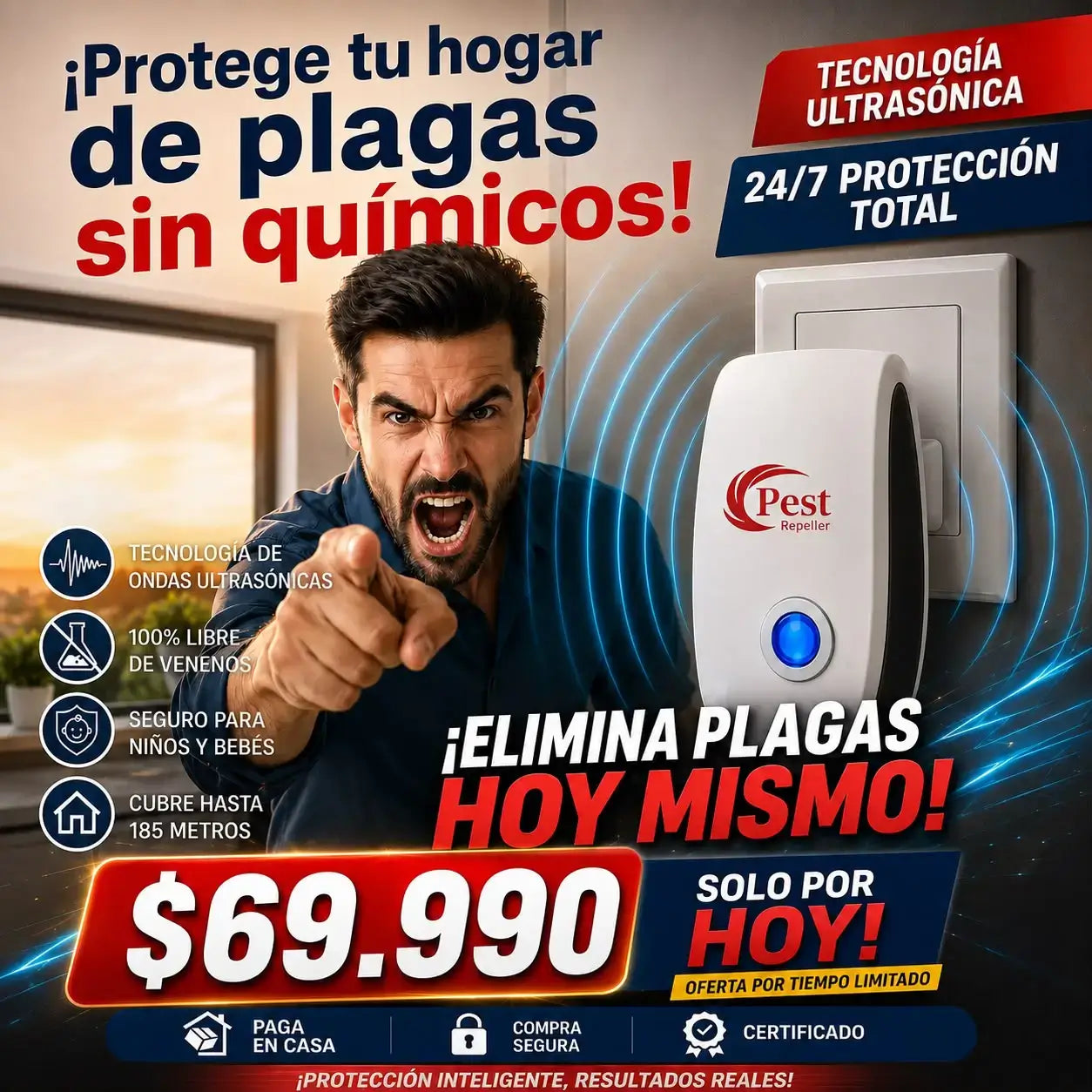 REPELENTE DE PLAGAS ULTRASONICO