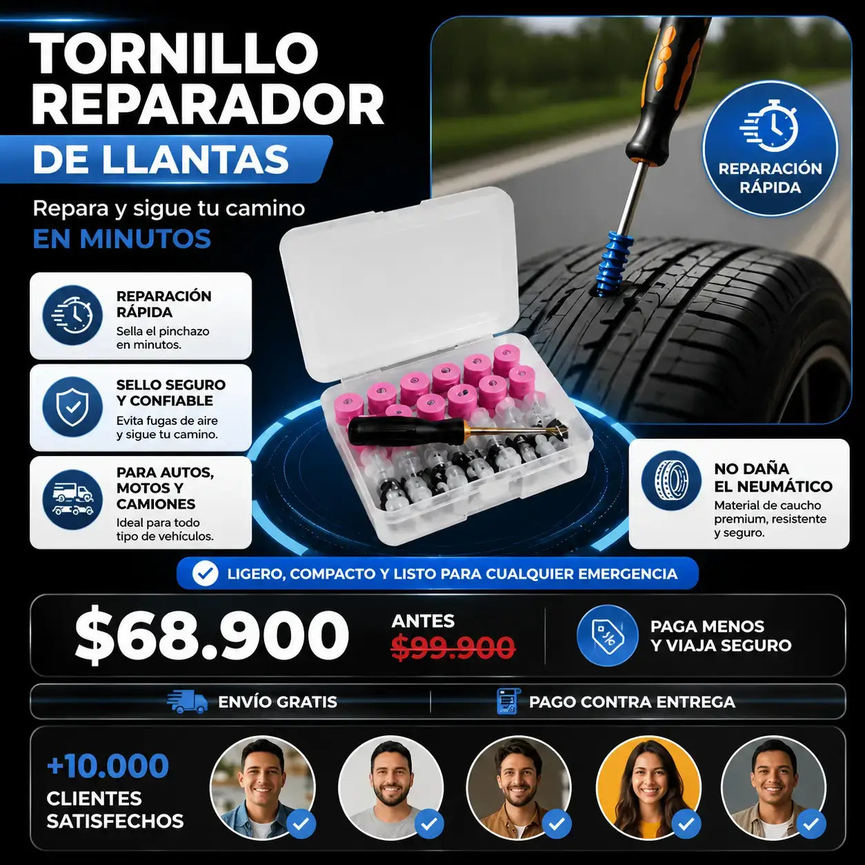 Tornillo Reparador de Llantas